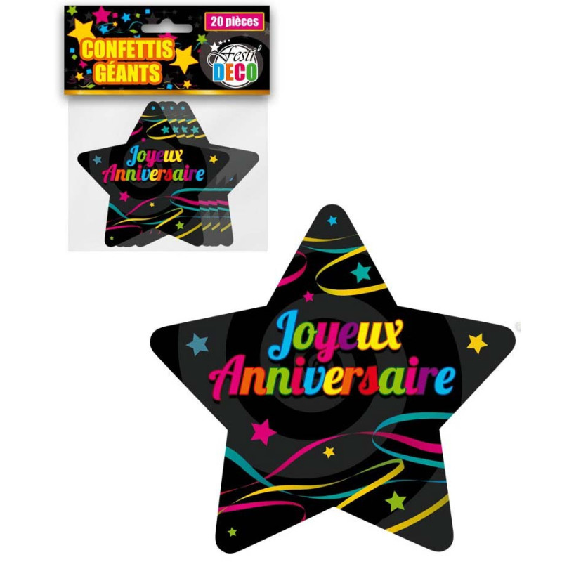 Confettis de table Joyeux anniversaire - Age - Multicolores