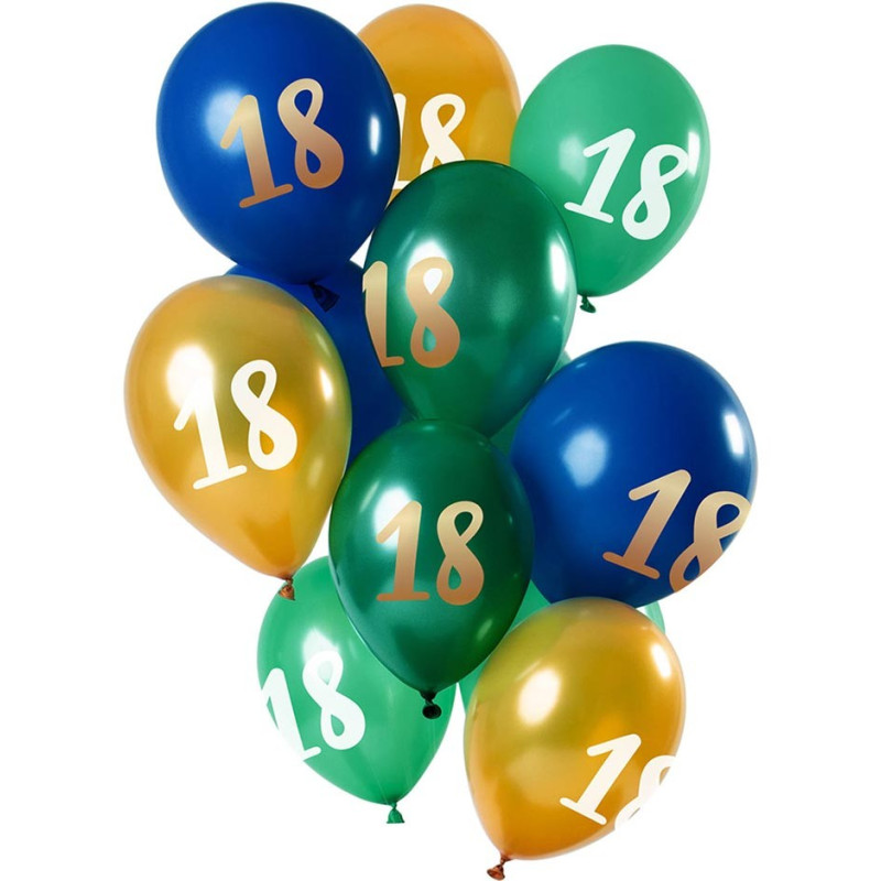 Bouquet Ballons 18 ans Anniversaire Colorés x12
