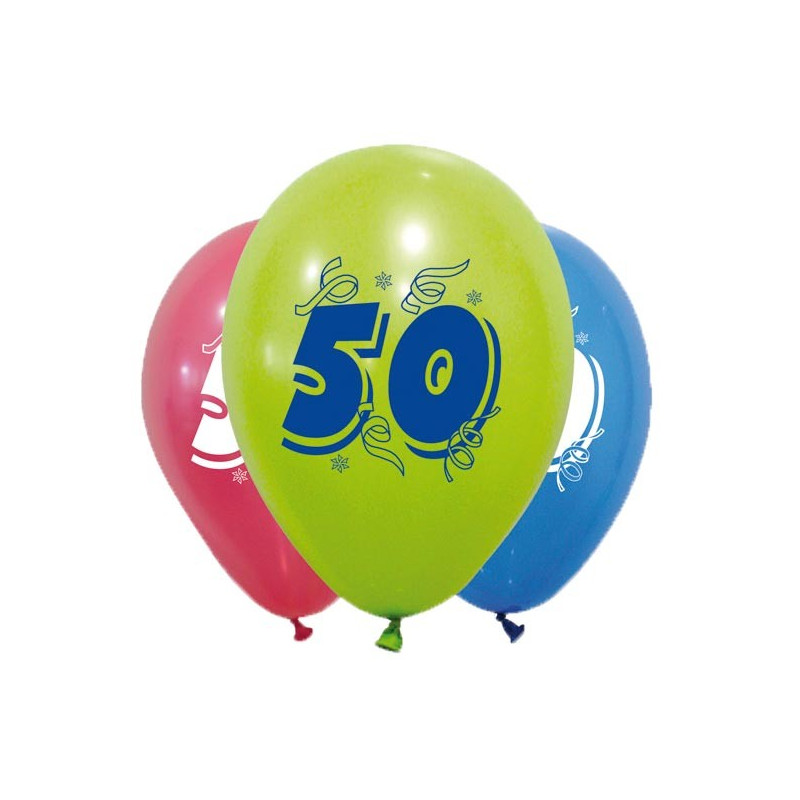 Ballons 50 Ans Anniversaire 25x32 Cm Tralala Fetes Fr