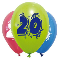 5 Ballons 20 Ans - 33 Cm - Or Et Argent - Ballons - Rue de la Fête
