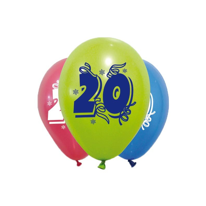20 Serviettes - Anniversaire Ballons Multicolores - Jour de Fête