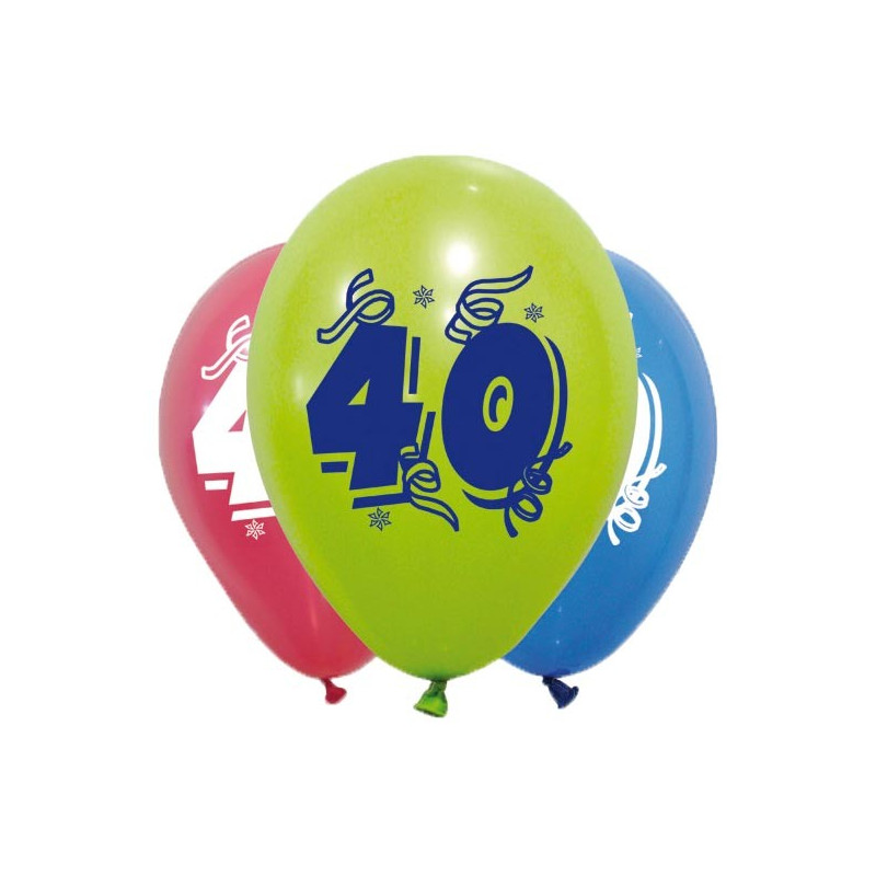 Ballons 40 ans Anniversaire 25x32 cm - décorations