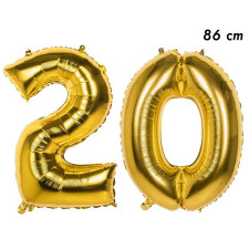 Ballon Age 20 ans Or 86 cm - décoration anniversaire