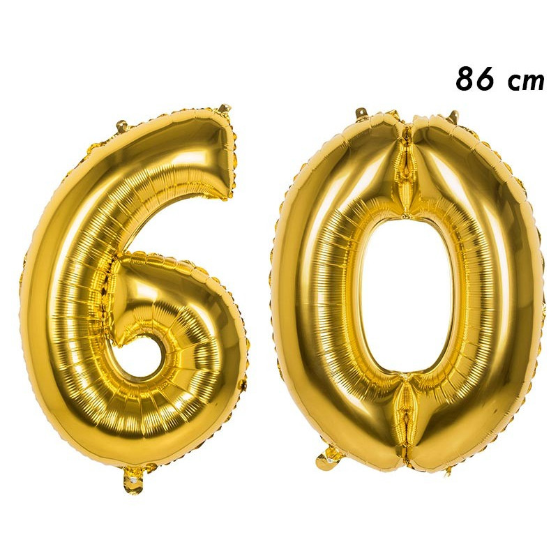 Ballons Age 60 ans Or 86 cm - Anniversaire