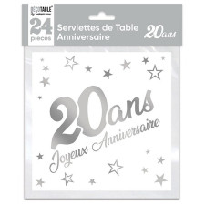 20 pièces Serviette de table à lettres jetable blanc en papier