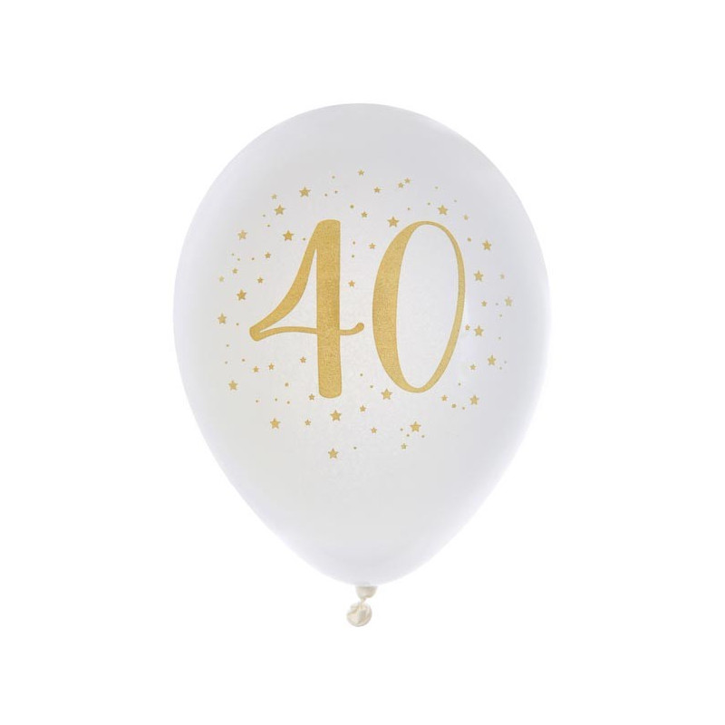 Ballons Anniversaire 40 ans Or Chromé