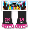 Chaussettes 18 ans roses et noires anniversaire pour femme