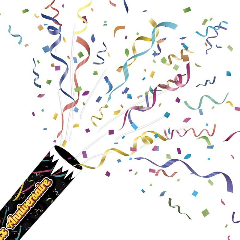 Canon à confettis multicolores - Cotillons anniversaire et fête