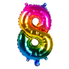 Ballon multicolore aluminium chiffre 1 36 cm