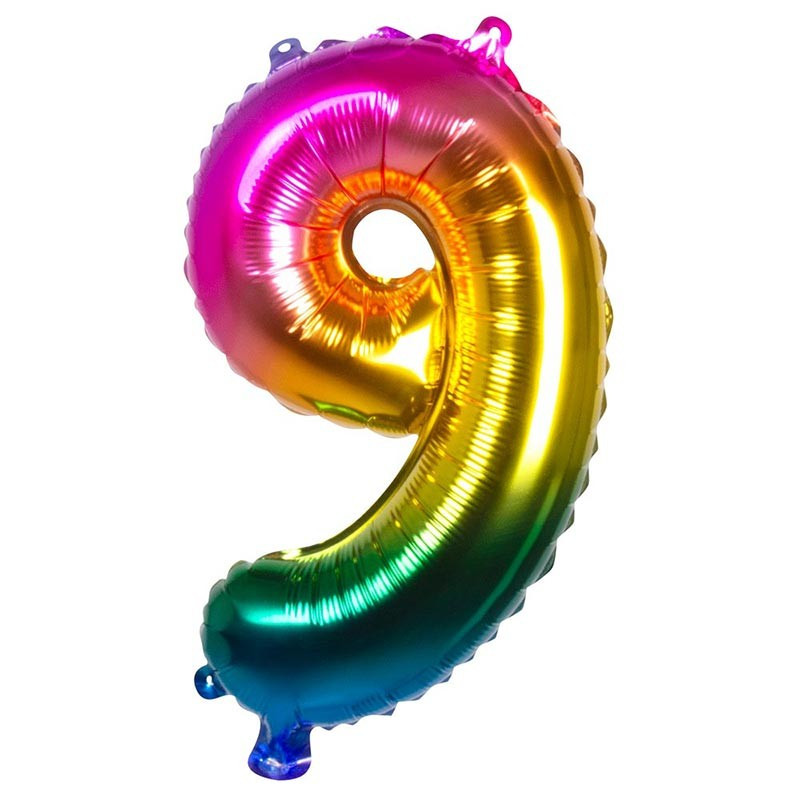 ballon alu géant chiffre numéro 9 rouge fêter un anniversaire