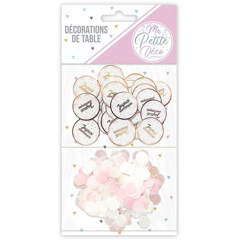 Assiette Anniversaire Fille blanc/rose en carton x6