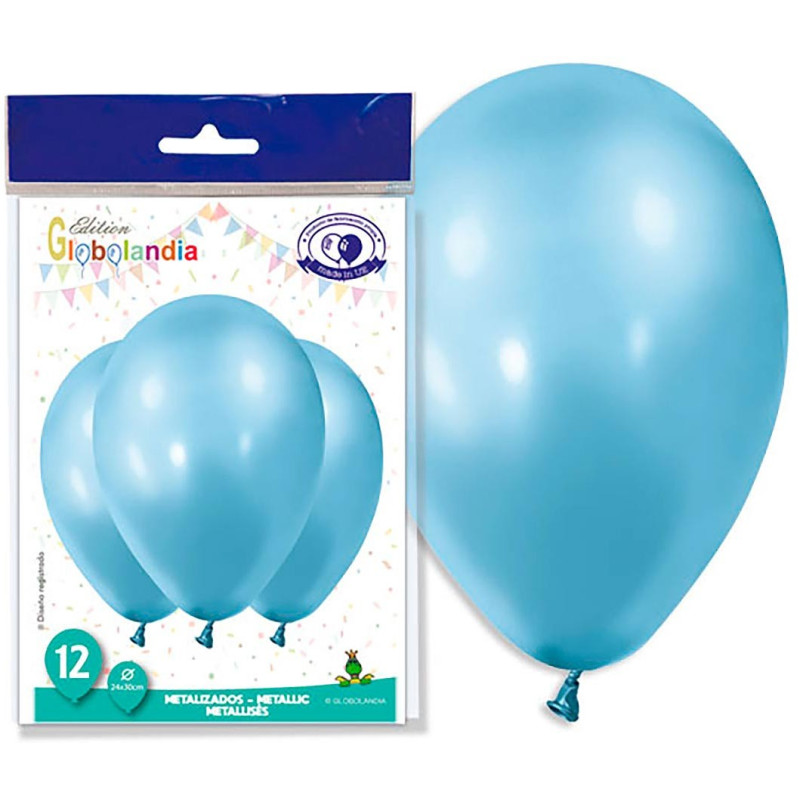 Ballon bleu ciel 28 cm sachet de 12