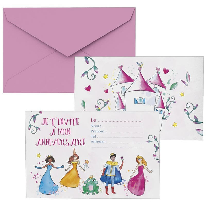 Carte d'invitation anniversaire enfant petite princesse - Fête
