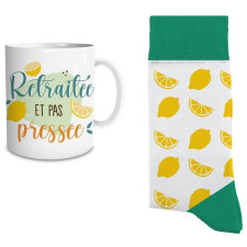 Ensemble Mug et Chaussettes Retraite - Cadeau Retraite Femme Original