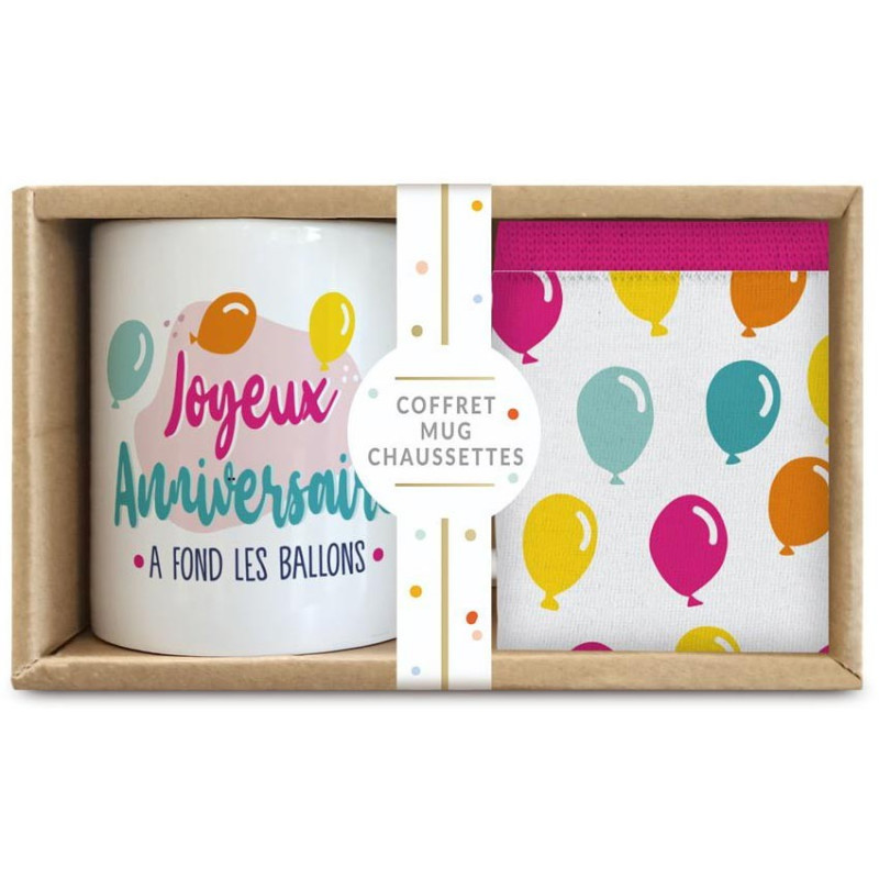 Coffret Mug Chaussettes 20 Ans - Cadeau Festif et Confortable