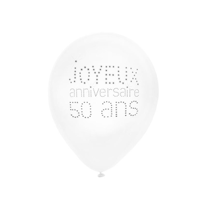 8 ballons gonflables 23 cm joyeux anniversaire 6 ans - Vaisselle jetable  discount