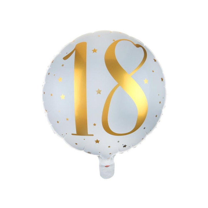Ballon 18 Ans Helium Or - décoration d'anniversaire