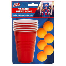 Jeu bière pong avec tablier