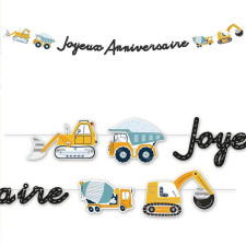 Banderole anniversaire thème chantier