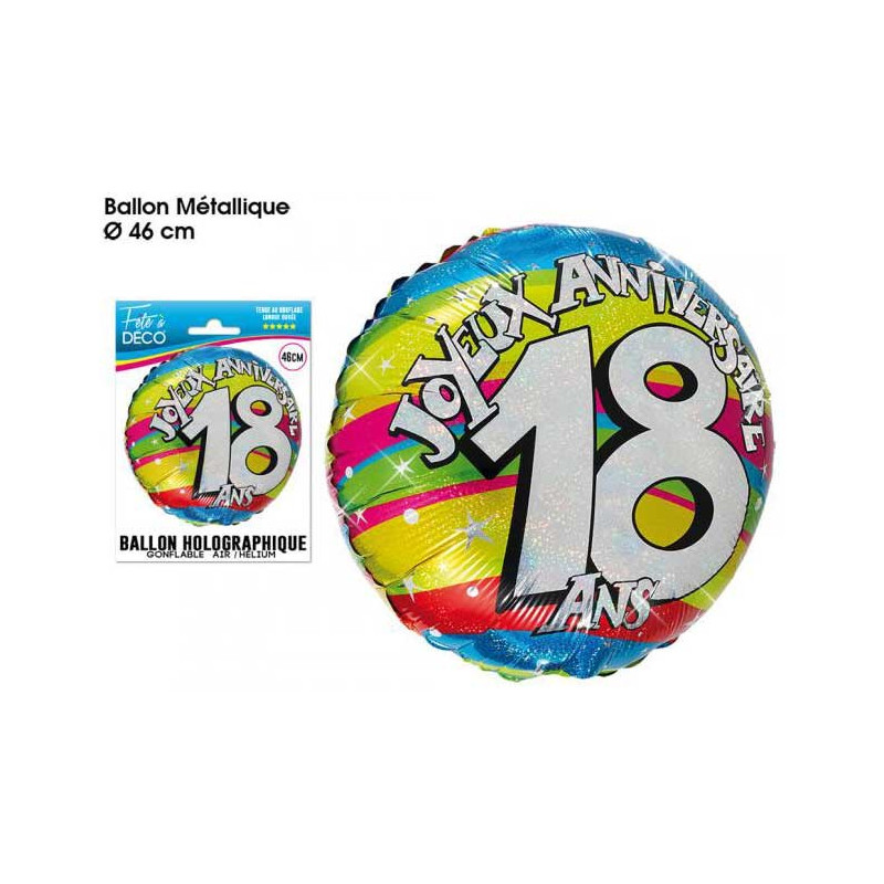 Ballons anniversaire 18 ans gonflables air ou hélium - Livraison express  partout en France