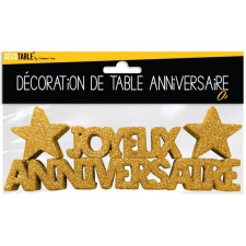 Décoration de table anniversaire dorée