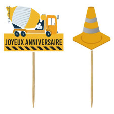 Pics pour décoration de gâteau d'anniversaire thème chantier