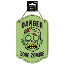 Plaque de porte zombie Halloween