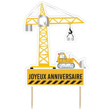 Cake topper anniversaire chantier