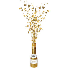 Petit canon à confettis or bouteille de champagne