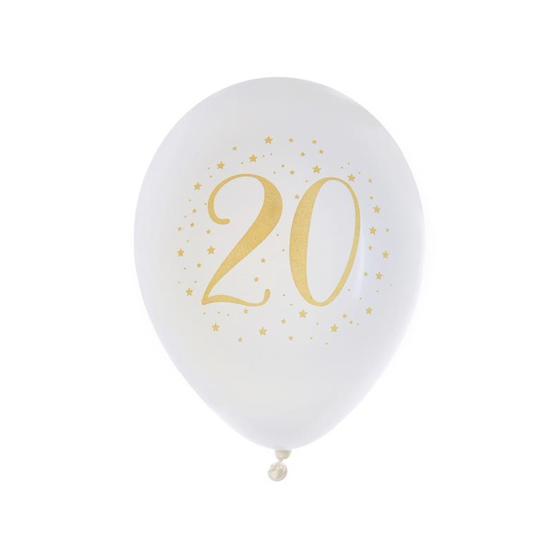 Pack ballons 20 anniversaire or