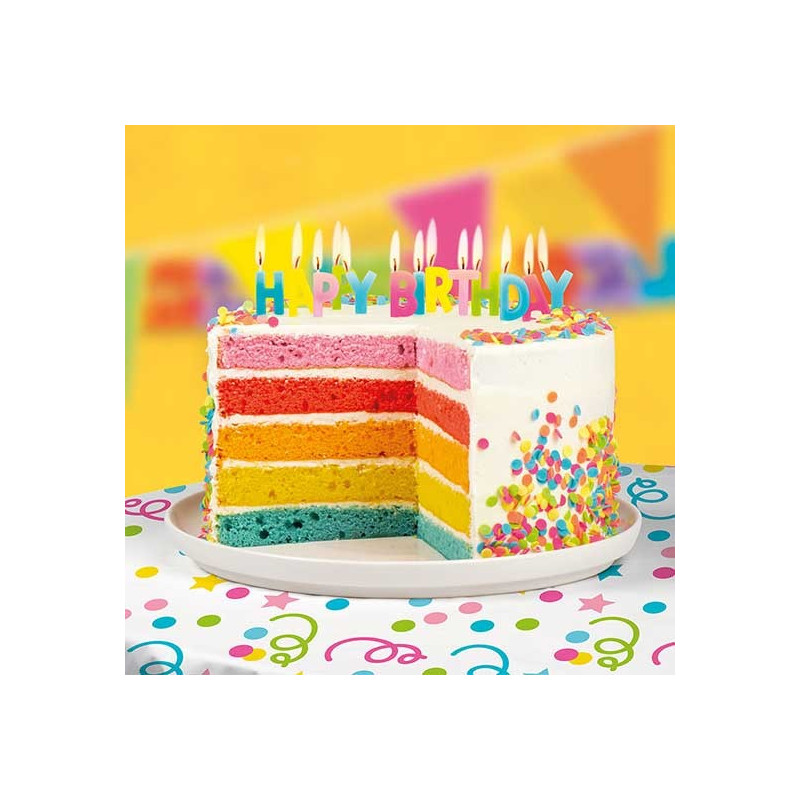 Bougie anniversaire multicolore pour gateau