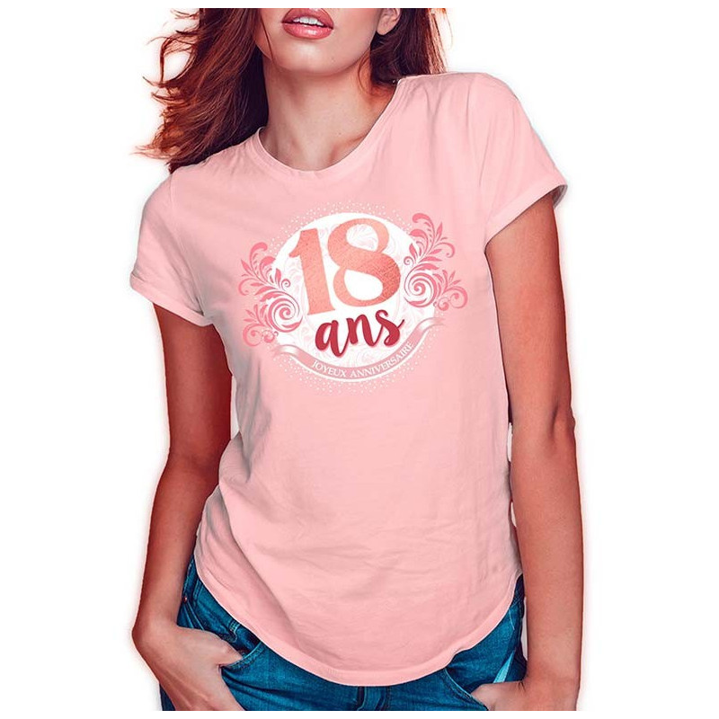 Tee Shirt 18 Ans Anniversaire Femme Cadeaux Tralala Fetes Fr