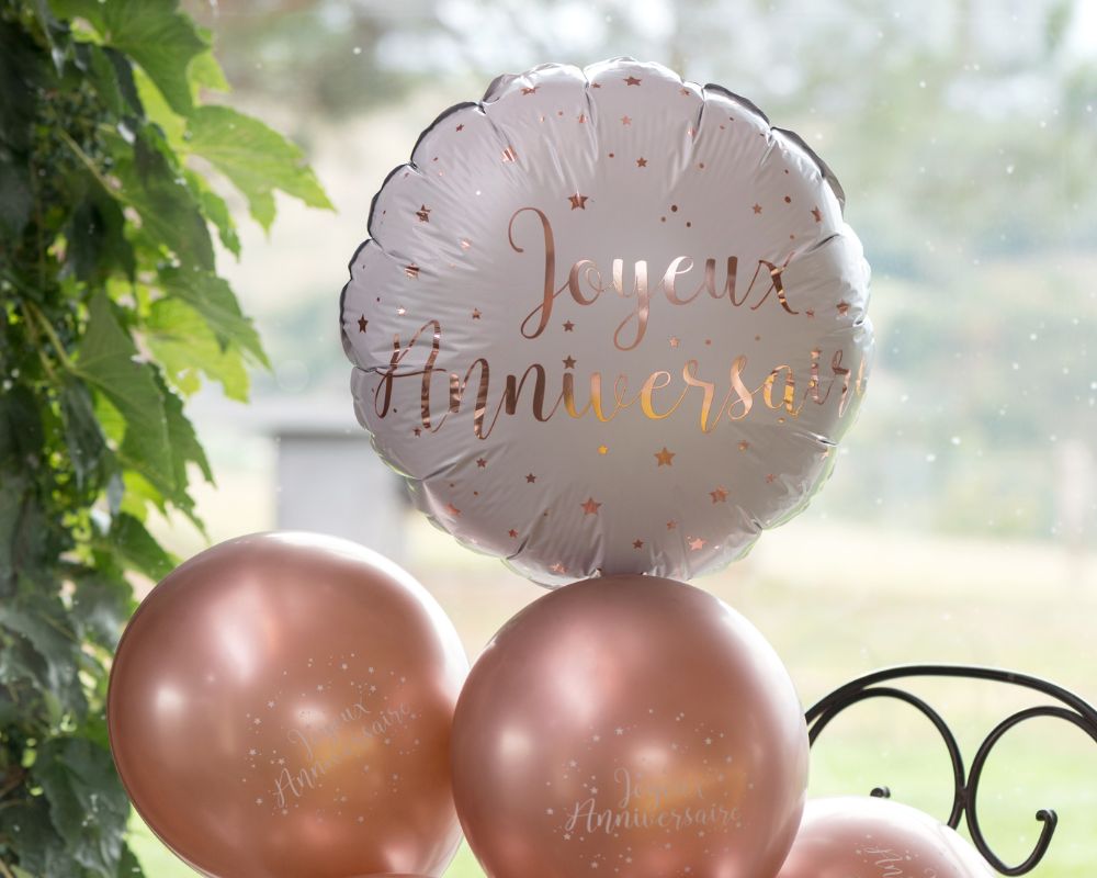 Ballons rose gold anniversaire